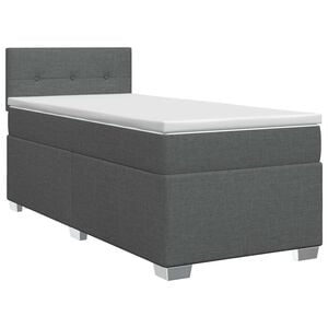 vidaXL Boxspringbett mit Matratze Dunkelgrau 80 x 200 cm Stoff