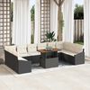 vidaXL Garten-Sofa-Set mit Speicher 11 pcs Schwarz Poly Rattan