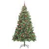 vidaXL K&uuml;nstlicher Weihnachtsbaum Gr&uuml;n 240 cm PVC und Metall