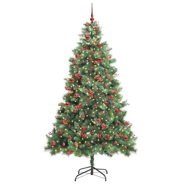 vidaXL K&uuml;nstlicher Weihnachtsbaum Gr&uuml;n 240 cm PVC und Metall