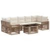 vidaXL Gartensofa-set 8 stk. Beige und Cremewei&szlig; Poly-Rattan