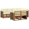 vidaXL Ecksofa Set mit Kissen 6 pcs Natur und Creme
