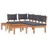 vidaXL Gartensofa-set 4 stk. Braun und Grau