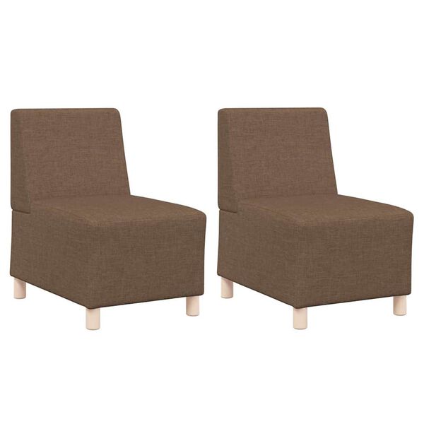 vidaXL Modulares Armfreies Sofa 2 pcs Braun 55 x 74 x 82 cm Stoff
