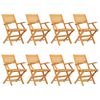 vidaXL Klappst&uuml;hle, 8 St&uuml;ck, 55 x 62 x 90 cm, Massivholz Teak