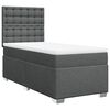 vidaXL Boxspringbett mit Matratze Dunkelgrau 90x190 cm Stoff