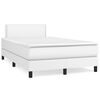 vidaXL Boxspringbett mit Matratze Wei&szlig; 120x200 cm Kunstleder