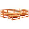 vidaXL 5-tlg. Garten-Sofagarnitur Wachsbraun Massivholz Kiefer