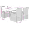 vidaXL 5-tlg. Garten-Essgruppe mit Kissen Beige Poly Rattan