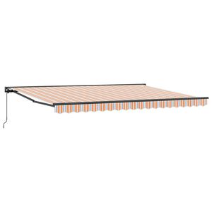 vidaXL Manuell einziehbare Markise Orange, Grau, Blau, Wei&szlig;