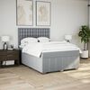 vidaXL Boxspringbett mit Matratze Hellgrau 140x200 cm Stoff
