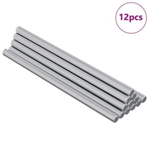 vidaXL Gewindestangen 12 pcs Silber