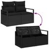 vidaXL Gartensofa-set mit Kissen 7 pcs Schwarz Poly Rattan