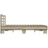 vidaXL Bettgestell Sonoma-Eiche 135x190 cm Holzwerkstoff und Metall