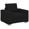 vidaXL Sofa 3 pcs Schwarz 221 x 80 x 80 cm Leinenmischgewebe