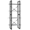 vidaXL B&uuml;cherregal 4 F&auml;cher Grau Sonoma 60x30x140 cm Holzwerkstoff
