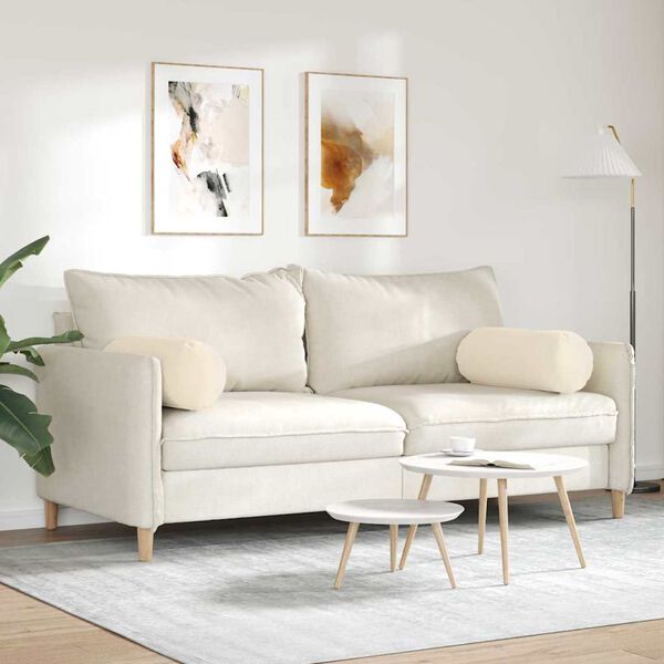 vidaXL Bolsterkissen 2 St&uuml;ck Beige &Oslash; 25 x 70 cm Mikrofaserstoff