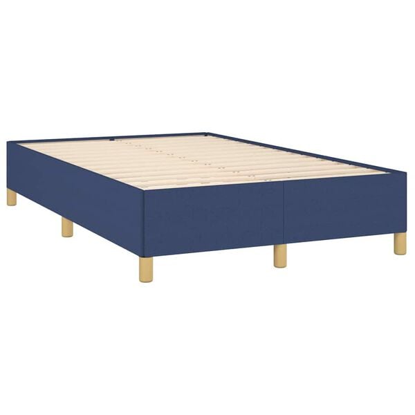 vidaXL Boxspringbett mit Matratze Blau 120x190 cm Stoff