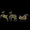 vidaXL Rentier mit Schlitten Weihnachtsdekoration 140 LEDs Golden