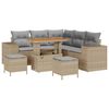 vidaXL Gartensofa-set mit Kissen 8 pcs Beige Poly-Rattan