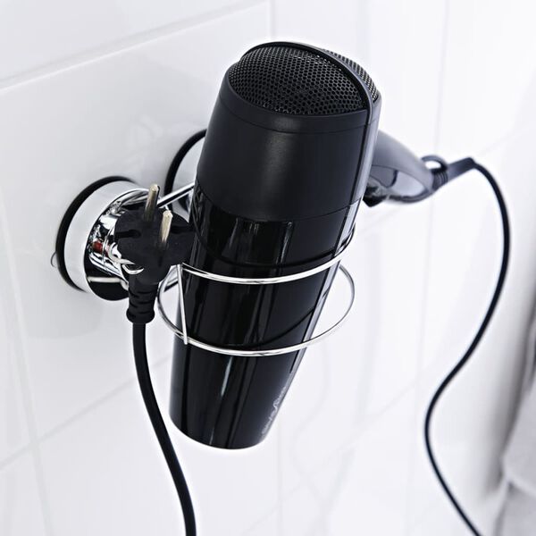 RIDDER F&ouml;nhalter mit Saugnapf 14 x 12,7 x 6,5 cm Chrom 12070000