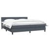 vidaXL Boxspringbett mit Matratze Dunkelgrau 180x210 cm Samt