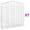 vidaXL Gabionen mit Hochbogen 7 Stk. 200x50x200/220cm Verzinktes Eisen