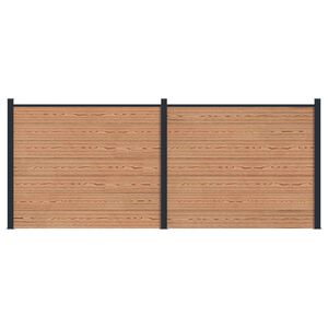vidaXL Zaunelement 2 pcs WPC und Aluminium Braun
