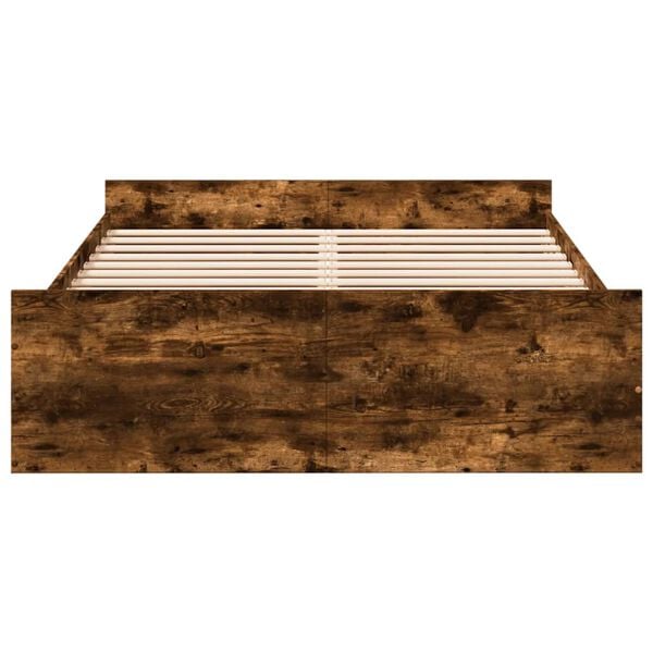 vidaXL Bettgestell mit Schubladen R&auml;uchereiche 140x190cm Holzwerkstoff