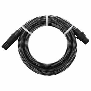 vidaXL Saugschlauch mit PVC-Anschl&uuml;ssen Schwarz 1" 4 m PVC