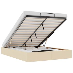 vidaXL Ottoman-Bett ohne Matratze Creme 140x200 cm Stoff