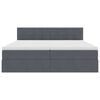 vidaXL Bett mit LED-Lichtleisten Dunkelgrau 200 x 200 cm Samt