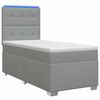 vidaXL Boxspringbett mit Matratze Hellgrau 90 x 200 cm Stoff