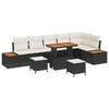 vidaXL Garten-Sofa-Set mit Kissen mit Speicher Schwarz Poly Rattan
