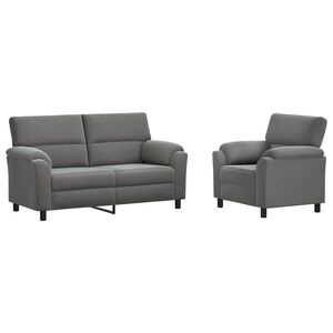 vidaXL Sofa-Set 2 pcs Dunkelgrau Samt