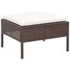 vidaXL 8-tlg. Garten-Lounge-Set mit Auflagen Poly Rattan Braun
