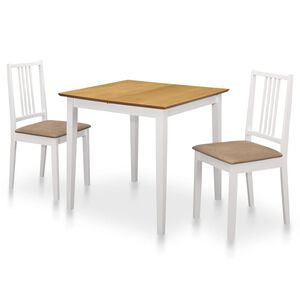 vidaXL 3-tlg. Essgruppe MDF Wei&szlig;