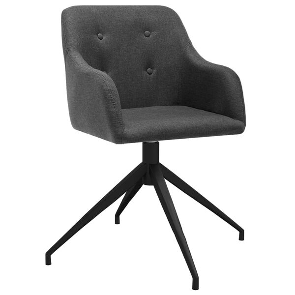 vidaXL Esszimmerst&uuml;hle 4 Stk. Drehbar Dunkelgrau Stoff