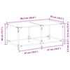 vidaXL Couchtisch mit Glasplatte Transparent 98,5x50x40 cm Stahl