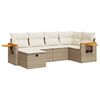 vidaXL 6-tlg. Garten-Sofagarnitur mit Kissen Beige Poly Rattan