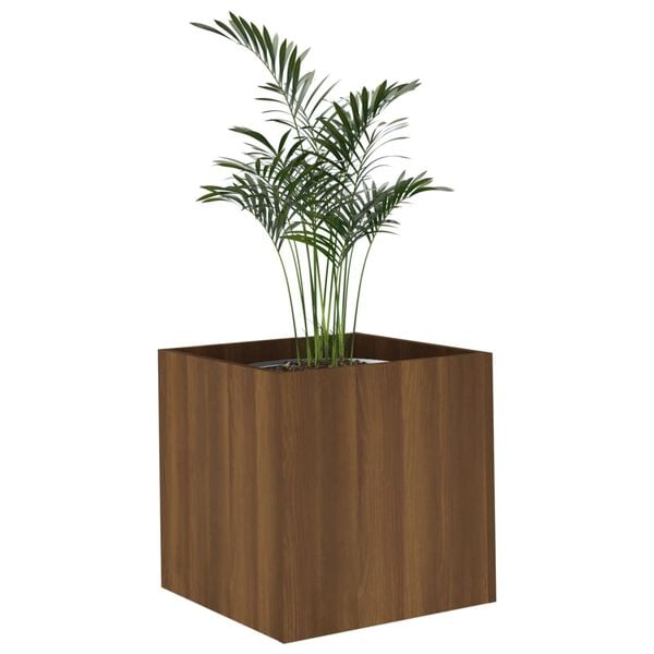vidaXL Pflanzgef&auml;&szlig; Braun Eichen-Optik 40x40x40 cm Holzwerkstoff