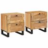 vidaXL Nachttisch 2 pcs Natur 40 x 33 x 46 cm Massivholz Mango