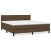 vidaXL Boxspringbett mit Matratze Dunkelbraun 160x200 cm Stoff