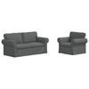 vidaXL Sofa Set 2 pcs Dunkelgrau 175 x 82 x 80 cm Stoff