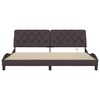 vidaXL Bettgestell mit LED ohne Matratze Dunkelbraun 200x200 cm Stoff