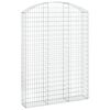 vidaXL Gabione mit Hochbogen 150x30x200/220 cm Verzinktes Eisen