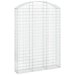 vidaXL Gabione mit Hochbogen 150x30x200/220 cm Verzinktes Eisen