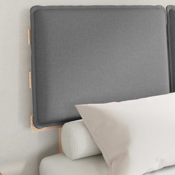 vidaXL Bettgestell mit gepolstertem Kopfteil Hellgrau 120 x 190 cm