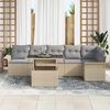 vidaXL Gartensofa-set mit Kissen 7 pcs Beige Poly-Rattan