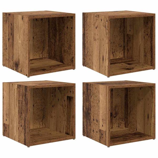 vidaXL TV-Schrankset 4 pcs Altholz 37 x 35 x 37,5 cm Holzwerkstoff